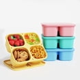 thumbnail image 6 of Solivara Silicone Divided Lunch Box With Lid Snack Packing Container For Fridge Fresh Storage Kitchen (green,6.50*2.28in), 6 of 9