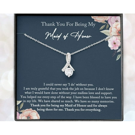 Maid of Honor Thank You Gift From Bride, Maid of Honor Gift Alluring Beauty Necklace, Matron of Honor Gift, Bridesmaid Gift, Thank You Gift From Bride, White Alluring Necklace