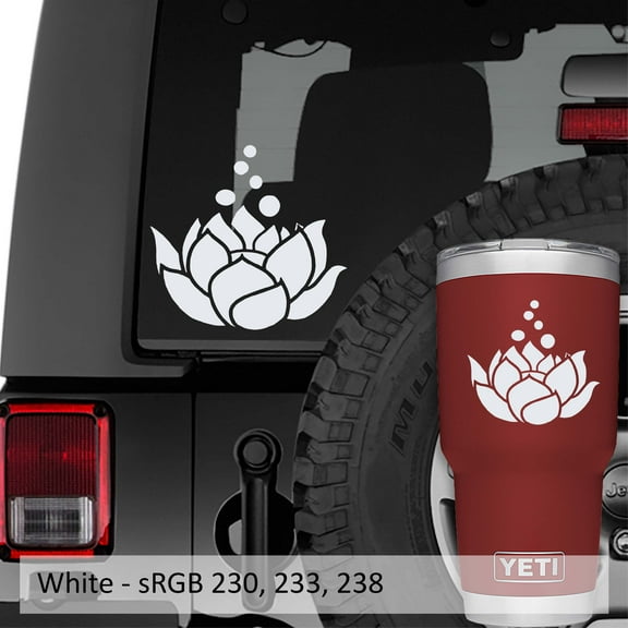 Collectible Decals Blooming Lotus Flower Vinyl Decal