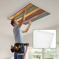 thumbnail image 4 of Colorful Vintage Magnetic Fluorescent Light Covers for Ceiling Lights 2 x 4 Feet, Vintage Wooden Farmhouse Office Classroom Kitchen Drop Ceiling Light Covers Lighting Filters Shade Panel 3 Packs, 4 of 9