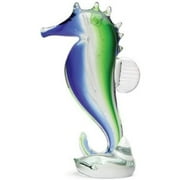Dynasty Gallery Small Glass Seahorse Figurine 25390BG 6 Inches Blue Green Glow