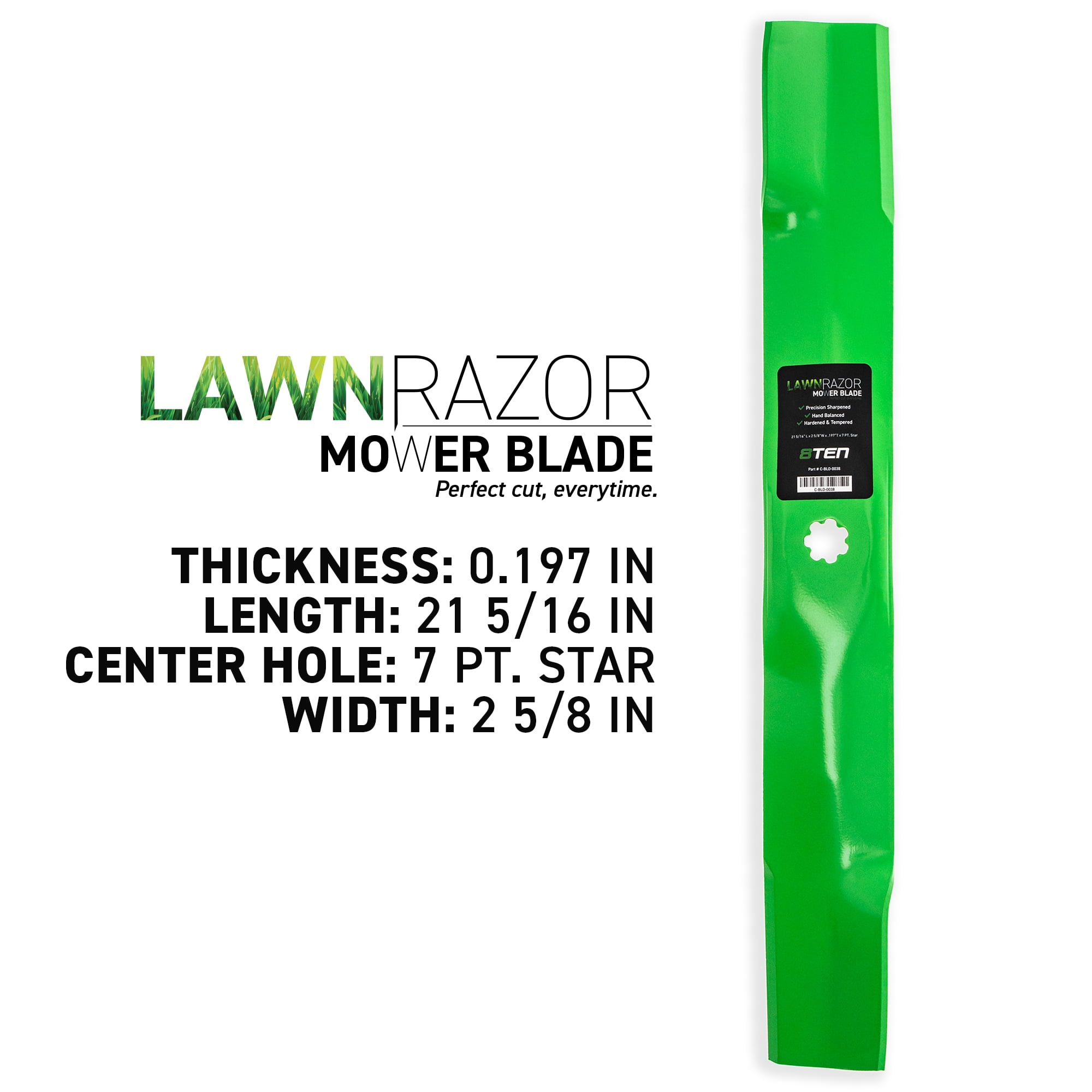 8ten Lawnrazor High Lift Blade For John Deere 42 Inch Lt160 4 Pack 810 Cbl2250d Green
