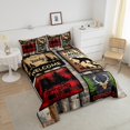 thumbnail image 2 of Camping Comforter Set Retro Lodge Cabin Quilt Bed Set,Woodland Elk Deer Bear King Bedding Set,Retro Barn Door Farmhouse Duvet Insert Country Cottage Rustic Camper Decor, 2 of 5