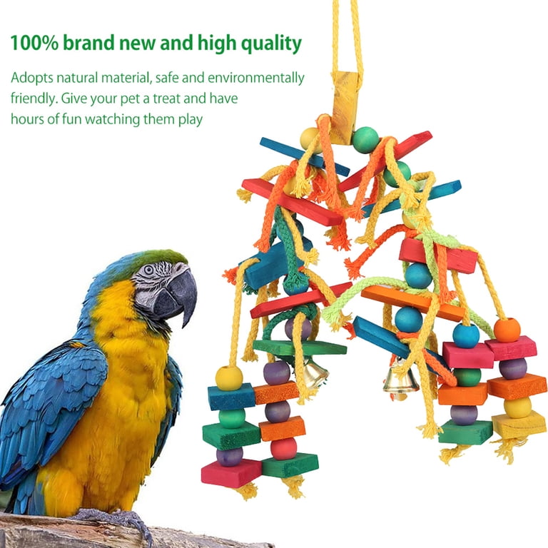 Rzvnmko Large Parrot Bird Toys, Wooden Blocks & Beads photo 8