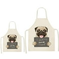thumbnail image 1 of RKSTN Kitchen Utensils DOG PUG Printed Cotton Linen Sleeveless Apron Kitchen Kitchen Utensils, 1 of 1