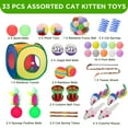 thumbnail image 2 of 33 Pcs Cat Toys Kitten Toys,Collapsible Play Tunnel with Interactive Feather Wand, Bell Balls, Springs & Plush Mice Tent, 2 of 7