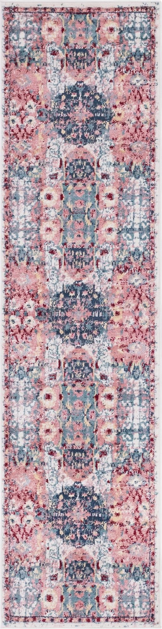 Charleston Collection Rug 10 Ft Runner Pink LowPile Rug