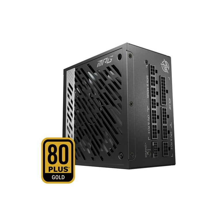 MSI MPG A850G PCIE5 Gaming Power Supply - Full Modular - 80 Plus Gold  Certified 850W - 100% Japanese 105 Degree C Capacitors - Compact Size - ATX  3.0 Compatible - Active PFC PSU 