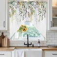 thumbnail image 6 of Eucalyptus Leaves Swag Valances for Windows, Kitchen Window Curtains Over Sink, Summer Botanical Green Watercolor Window Treatment Curtains for Living Room/Bedroom Curtains 2 Panel Sets 36"x45", 6 of 8