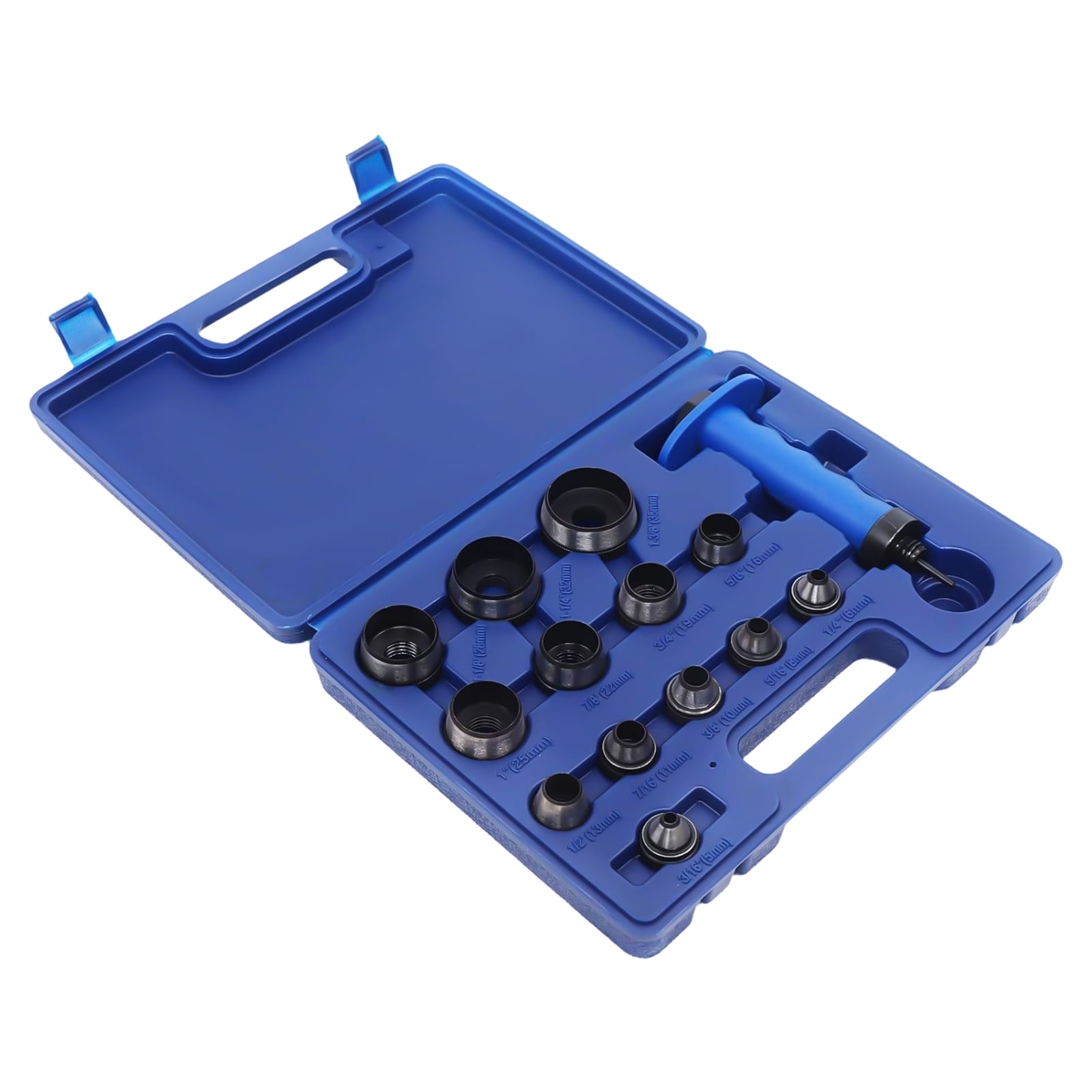 14-Piece Leather Punch Set, 13 Sizes 3/16" To 1-3/8" Heavy Duty Hole Punch Tool with Ergonomic Handle & Toolbox, Heat Treated 45# Steel for Belts DIY Leather Craft Repair