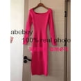 thumbnail image 3 of Vestido de suéter ajustado por encima de la rodilla para mujer, cuello cuadrado, sexy, abertura francesa, Primavera e invierno, 2022, 3 of 4