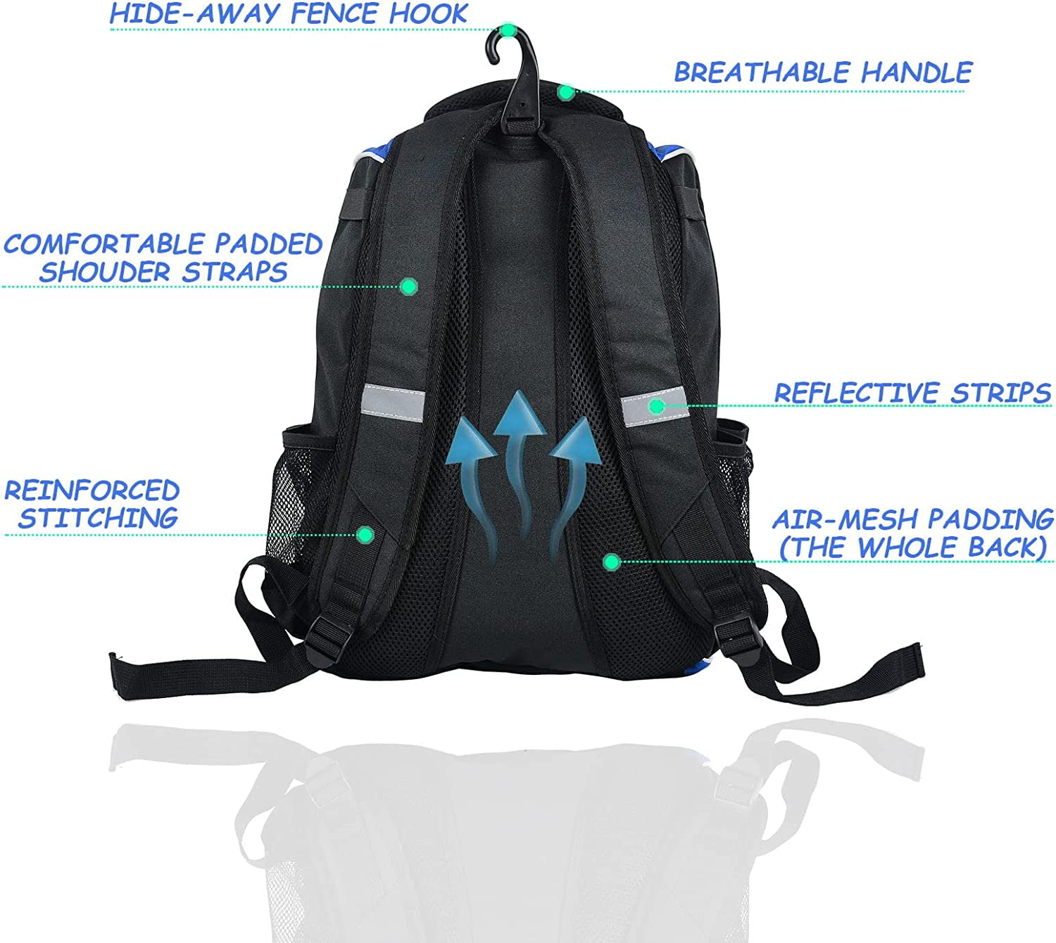 WOLT | Youth Baseball Bag Backpack for Boys Baseball Backpack New Outdoor Baseball Equipment Bag Black