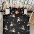 thumbnail image 3 of Australian Shepherd Dog and Footprints Duvet Cover and Pillowcase Set for Single Bedding, Bedroom Accessories for Kids Teens, 3 of 5