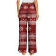 thumbnail image 4 of Axiiglly Pajama Pants for Women Plus Size Christmas Printed Elastic Waist Sleep Pants Casual Loose Long Straight Sleepwear with Pockets S-5XL, 4 of 7