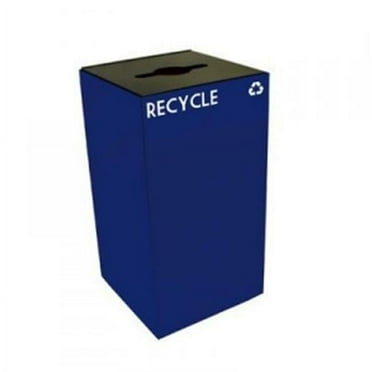 Witt Industries 28GC03-BL Geocube Recycling Receptacle With Waste Opening, 28 Gallon, Blue