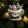 thumbnail image 2 of Christmas Hanging Decoration Teacup Pattern Exquisite Acrylic Pendant for Xmas Tree Festive Home Decor Holiday Gifts for Friend (C), 2 of 6