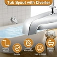 thumbnail image 3 of Tub Spout with Rear Diverter, Bathtub Spout Fitting 1/2-Inch or 3/4-Inch IPS, 5-1/4 Inch Length Bathroom Bathtub Faucet with Adapter, Chrome Finish Chrome Chrome Chrome, 3 of 5