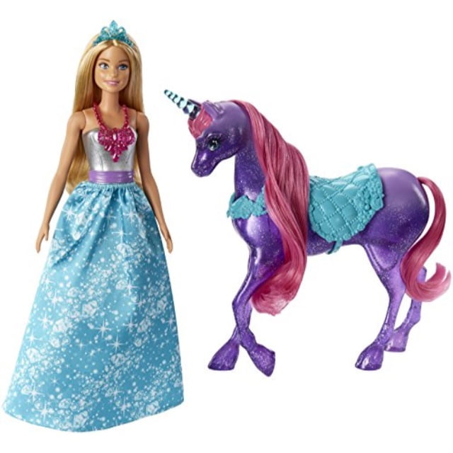 Barbie Dreamtopia Princess Fashion Doll and Pet Unicorn Playset with Accessories 