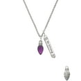 thumbnail image 2 of Delight Jewelry Silvertone Christmas Lights - Purple Resin Silvertone Be Strong and Courageous Bar Charm Necklace, 23", 2 of 4