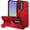 Red, variant on for Samsung Galaxy A26 5G Case with Camera Sliding Cover & Adjustable Kickstand, Magnetic Wireless Charging Rugged Shockproof Bumper Cases Heavy-Duty Magnetic Protective Phone Cover, Black