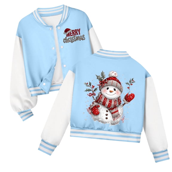 Staki Christmas Jackets Kids Novelty Christmas Jacket,girls/Girls Ugly Christmas Sweatshirt(Light Blue,3-4 Years)