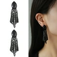 thumbnail image 2 of Ashosteey Black Glass Temperament Light Luxury Earrings For Women's Fashion Black Series Earrings, 2 of 7