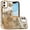 Gold, variant on For iPhone 11 6.1 in. Case Bling Butterflies 3D Glitter Cover + Tempered Glass