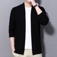 thumbnail image 5 of Suéter de punto nuevo para hombre, cárdigan para hombre, suéter de color sólido, suéter de punto suave de piel de conejo con cuello en V, prendas de vestir exteriores, 5 of 5