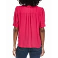 thumbnail image 2 of CeCe womens  Puff Sleeve Ruffle Top, xs, Pink, 2 of 3