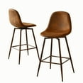 thumbnail image 5 of Homy Casa 26" Swivel Counter Height Bar Stools, Set of 2, Suede, Wood-Look Metal Legs, 5 of 8