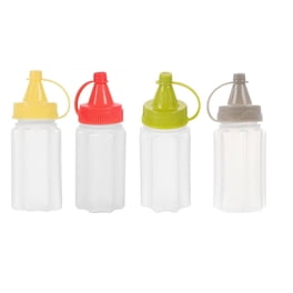 XJMWXHFC 4-Pack Squeeze Salad Dressing Bottles - 2oz (60ml) Leakproof Silicone Containers With Cleaning Brushes For Sauces & Condiments
