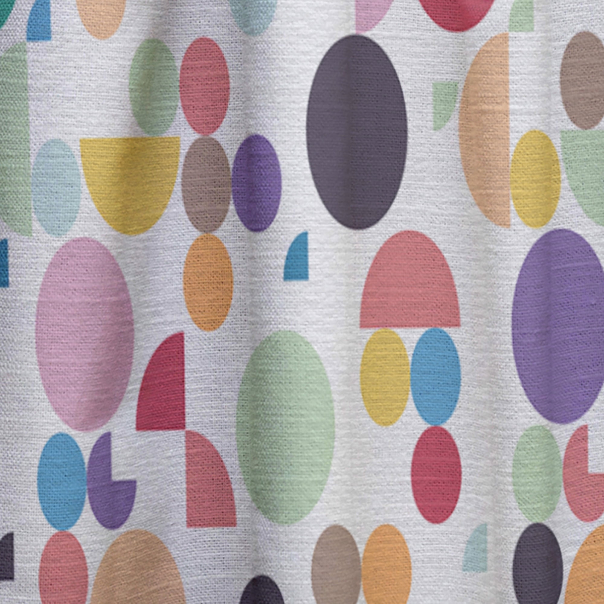 Designart 'Abstract Retro Circular I' Mid-Century Modern Curtain Panel