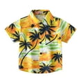 thumbnail image 1 of Gibobby Blusas Casual Verano niños pequeños niñas manga corta cocotero estampados Casual Tops con bolsillo para ropa de niños(Amarillo, 2-3 Años), 1 of 5