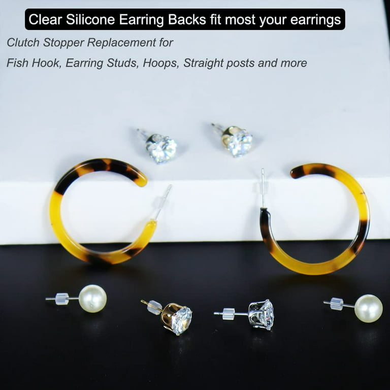 200Pcs Clear Earring Backs Earring Stoppers Rubber Soft Earring