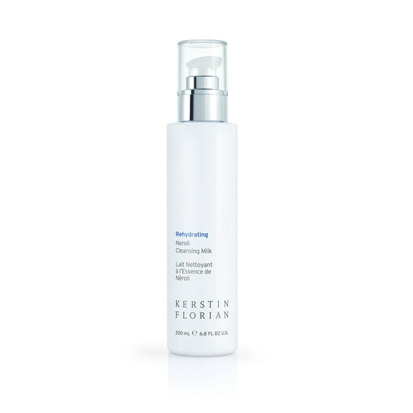 Kerstin Florian Leche limpiadora rehidratante de neroli, desmaquillante suave y lavado facial para pieles normales a sensibles (6,8 onzas líquidas)