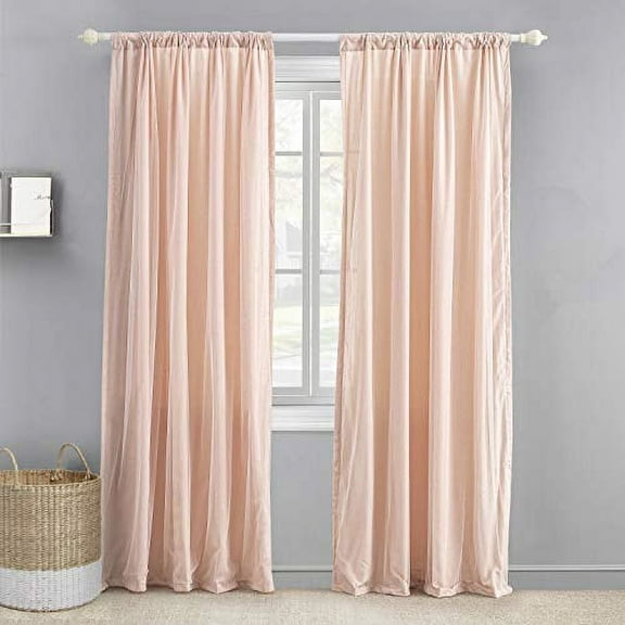 Levtex Baby Modern Multicolor Solid Print Rod Pocket Sheer Window Curtain Panels, 55” x 84"