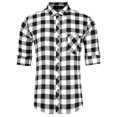 thumbnail image 1 of Lars Amadeus Camisas de vestir casuales de manga larga con botones a cuadros negro S, 1 of 6
