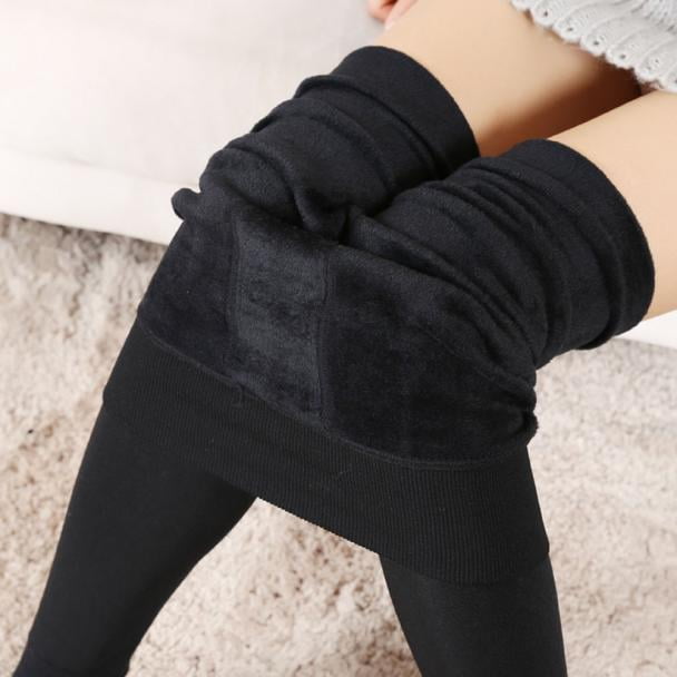 Fleece Lined Leggings For Women High Waist,Elastic And  Slimming,Black,Stretch