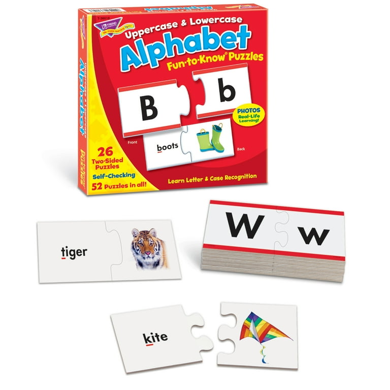 Trend Enterprises Uppercase and Lowercase 2-Piece Alphabet Puzzles
