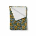 thumbnail image 2 of Vintage Soft Flannel Fleece Throw Blanket, Art Nouveau Inspired Tender Entangled Leaves and Flowers, Cozy Plush for Indoor and Outdoor Use, 70" x 90", Earth Yellow Fern Green, by Ambesonne, 2 of 6