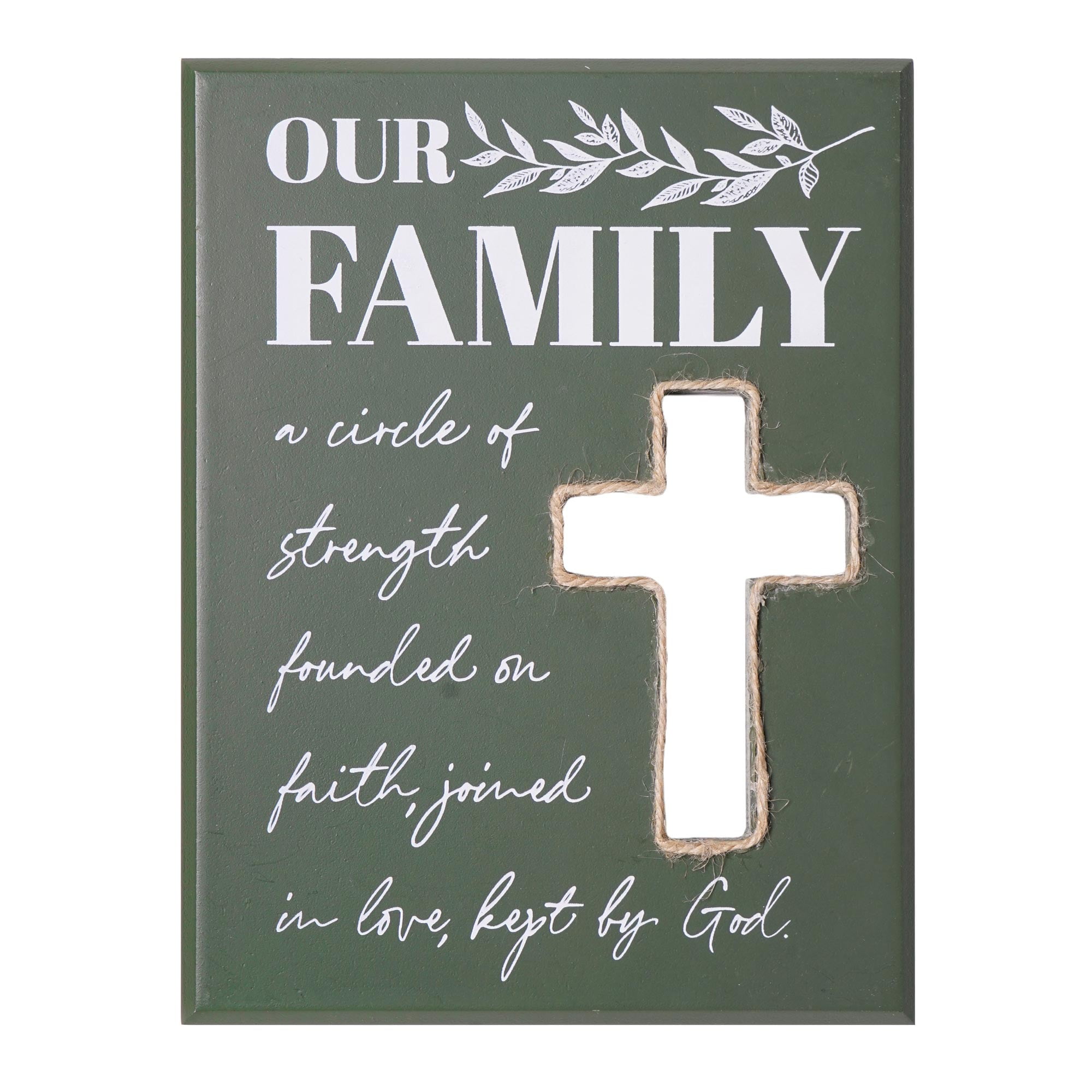 (2 pack) Crystal Art Gallery Our Family Typographic Cross Wood Wall Plaque Art - 8" x 6"