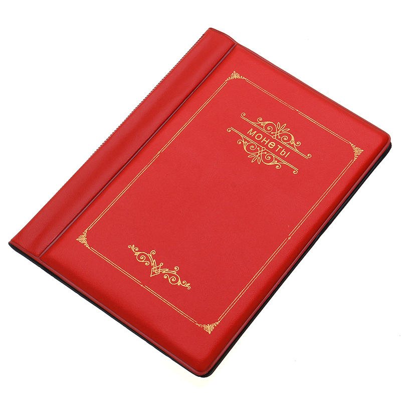 15.5*11.2cm Portable Leather Cover Coin Album Book for Money Penny