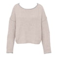 thumbnail image 6 of Women's Clothing Casual Long Sleeve Pullover Knit Sweaters Professional Office Outfit Women's Pullover Sweater Soft Knit Casual Loose Fit Round Neck Basic Solid Color Top For Daily Wear And Outfits, 6 of 9