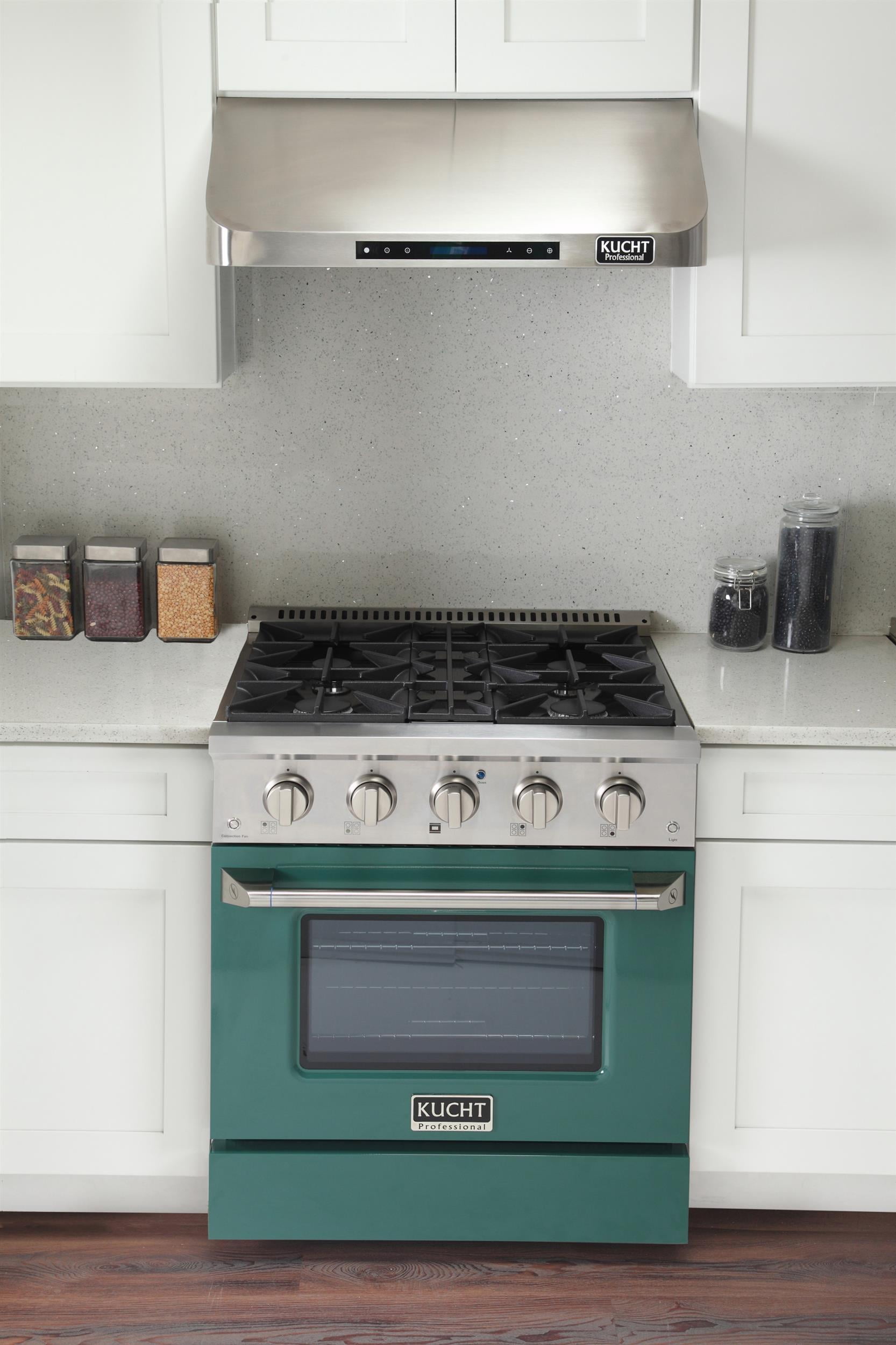 30 in. 4.2 cu. ft. Dual Fuel Range Propane Gas Sealed Burners in Green.