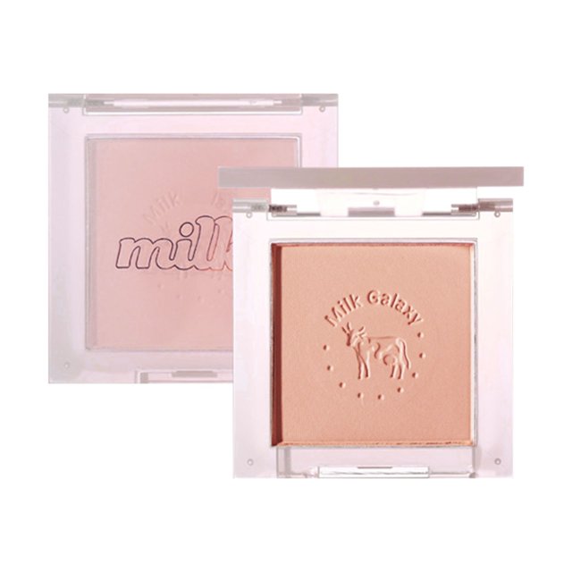 WIFKLSIIPG Milk Galaxy Soft Mist Plate Small and Portable Natural Makeup Paste Milk Tea Rouge Light Powder Bright