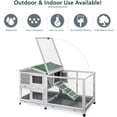 thumbnail image 4 of YODOLLA Indoor Rabbit Hutch with Run, Small Animal Cage with Removable Leak-Proof Tray & Easy-Move Wheels for Rabbits or Guinea Pigs, 4 of 8