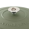 thumbnail image 5 of Crockpot Artisan 7 Quart Enameled Cast Iron Dutch Oven in Matte Green, 5 of 6
