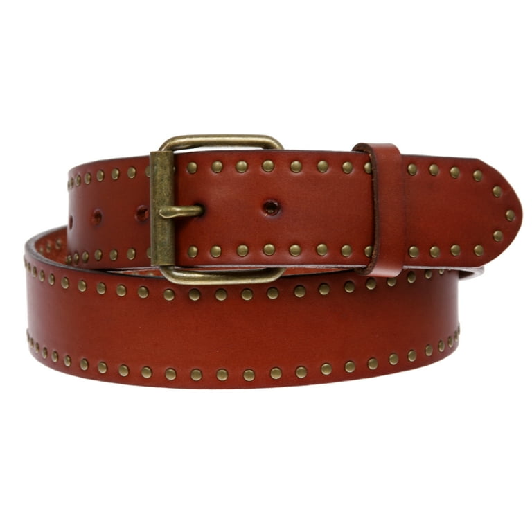 Genuine Vintage Retro Circle Studded Leather Belt - Interchangeable buckle Genuine Vintage Retro Circle Studded Leather Belt - Interchangeable buckle
