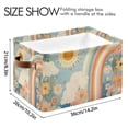 thumbnail image 4 of Yayeee Canvas Storage Basket with Handles for Shelves Fabric Bins Closet Organizer, Beige Rainbow Clouds, 4 of 8