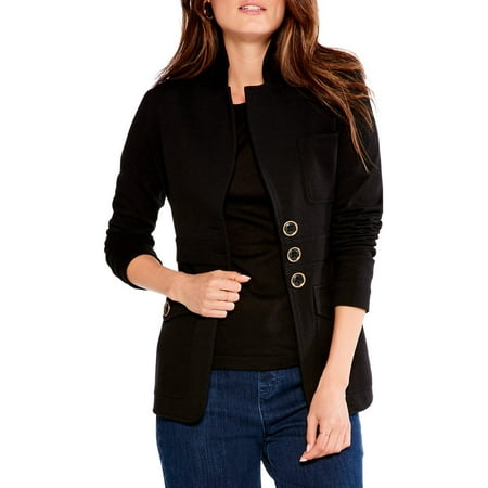 NIC+ZOE Women's Editor Blazer, Black Onyx, XXL